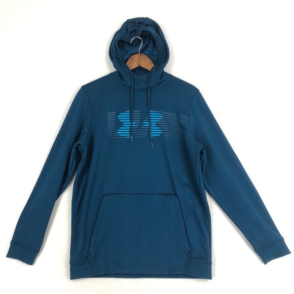 Under Armour Men's Size Medium Blue ColdGear Loose Fit Fleece Lined Hoodie - Picture 1 of 10